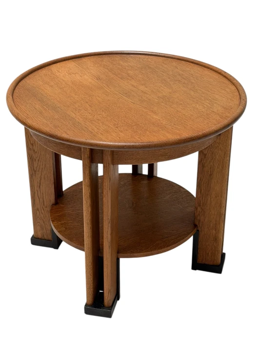 Art Deco Coffee Table by Jan Brunott, Solid Oak, Dutch Design, 1920s